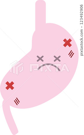 Illustration of an unhealthy and damaged stomach 123492906