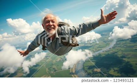 Flying Old Man Flying Old Man 123493121