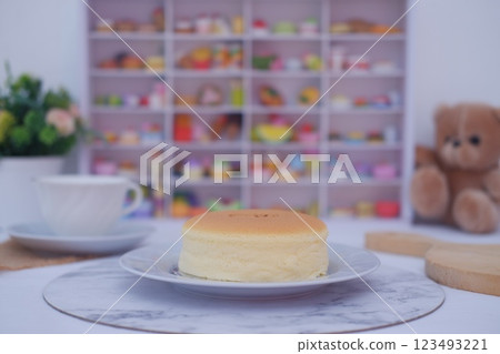 Delicious Fluffy Japanese Cheesecake Delight 123493221