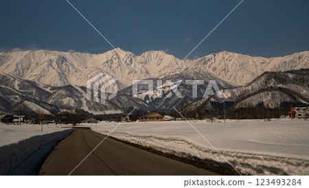 長野縣白馬村北阿爾卑斯的冬天 長野縣白馬村北阿爾卑斯的冬天 123493284
