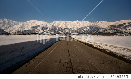長野縣白馬村北阿爾卑斯的冬天 123493285