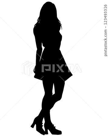 Female whole body silhouette Female whole body silhouette 123493316