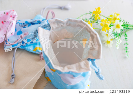 Handmade Drawstring Bag - Cup Holder 123493319