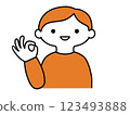 A young man giving the OK sign 123493888