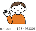 A young man giving the OK sign 123493889