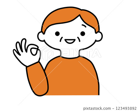 Senior man giving the OK sign 123493892