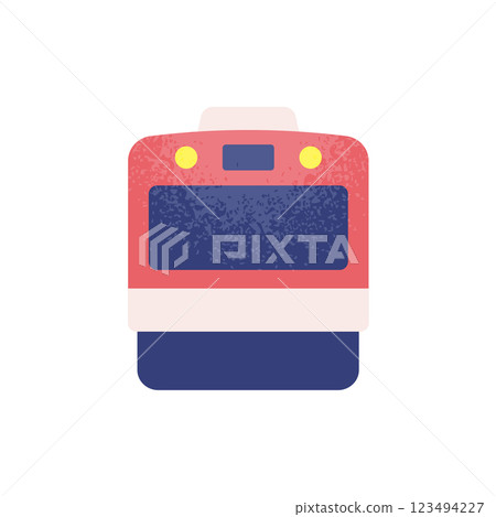 Tourist travel and commuter train vector illustration. Cute train icon. 123494227