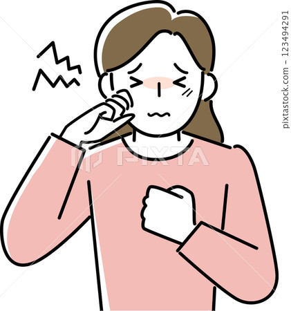 Upper body of a woman suffering from itchy eyes Upper body of a woman suffering from itchy eyes 123494291