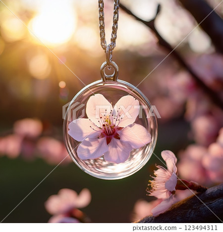 Cherry Blossom Glass Pendant – Ephemeral and Beautiful Jewelry 123494311