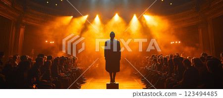 Buddha statue and crowd 123494485