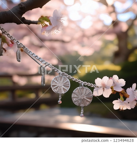 Cherry Blossom Charm Bracelet – Silver Jewelry with a Feel of Ephemerality 123494628