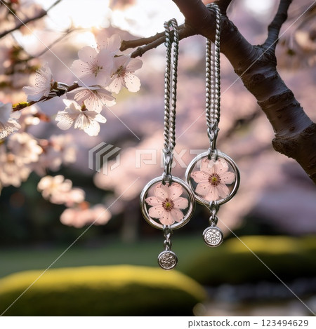Cherry Blossom Charm Bracelet – Silver Jewelry with a Feel of Ephemerality 123494629