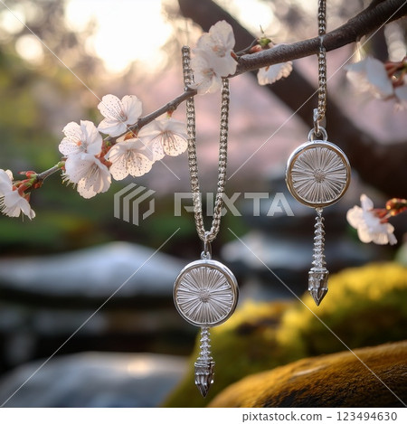 Cherry Blossom Charm Bracelet – Silver Jewelry with a Feel of Ephemerality 123494630