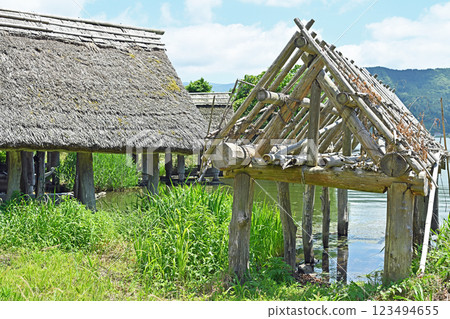 Thatched boathouse Thatched boathouse 123494655