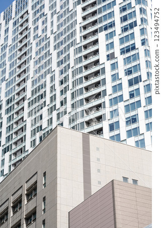 View of the downtown area looking up at the skyscrapers of Shibuya View of the downtown area looking up at the skyscrapers of Shibuya 123494752