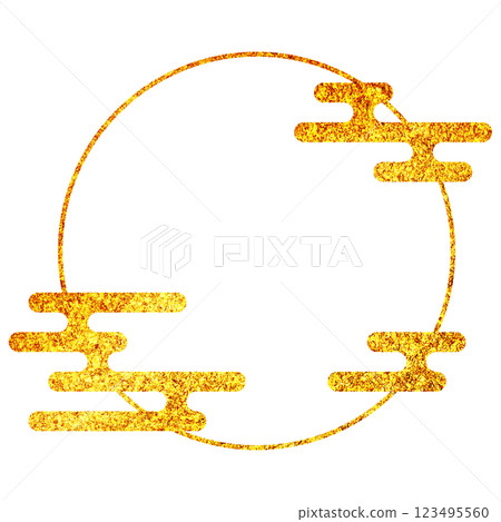 Background material_Japanese style frame_glitter 123495560