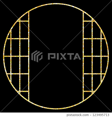 Background material_Japanese style frame_glitter 123495713