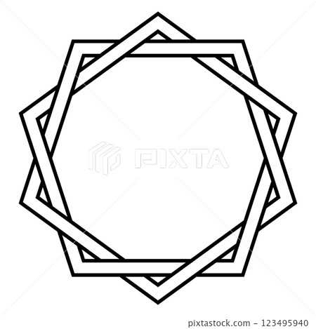 Intricate Black Hexagon Knot Geometric Pattern in Simple Outline Intricate Black Hexagon Knot Geometric Pattern in Simple Outline 123495940