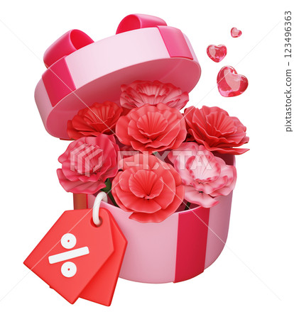 mother's day carnation 3D graphic 123496363