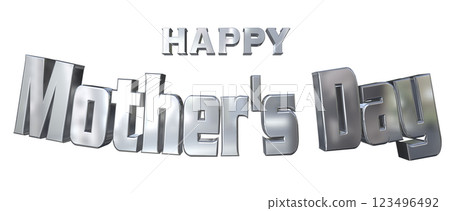 3DCG characters "Happy Mother's Day" Silver, Silver 3DCG characters "Happy Mother's Day" Silver, Silver 123496492