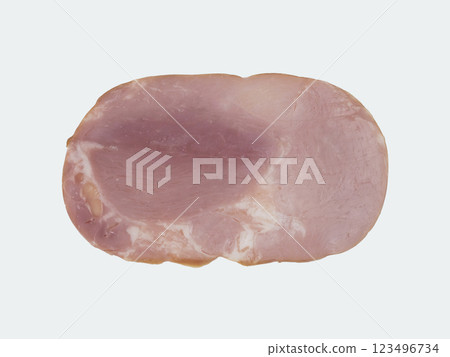 smoked fresh ham slice on white background. High quality photo smoked fresh ham slice on white background. High quality photo 123496734