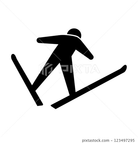 Ski jumping icon 123497295