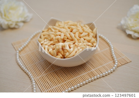 Aesthetic Snack Arrangement for Special Moments 123497601