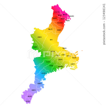 三重縣市町村地圖 123498141