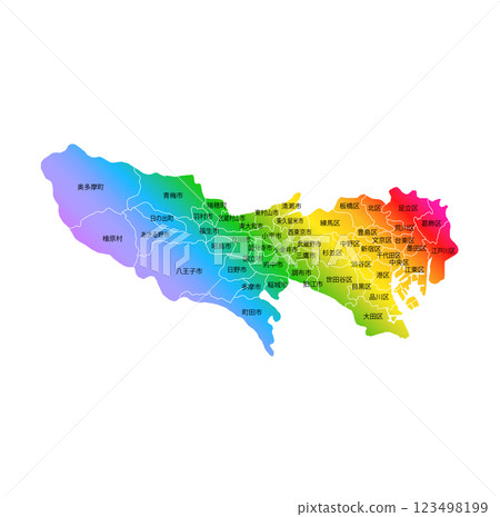 Tokyo metropolitan area and city map Tokyo metropolitan area and city map 123498199