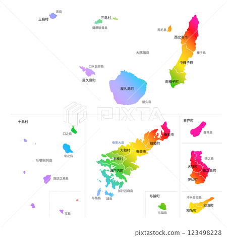 鹿兒島縣孤島市町村地圖 123498228