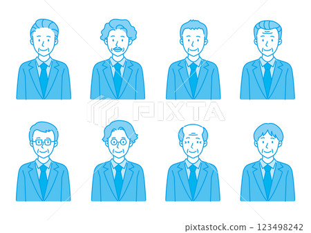 一位穿西裝的老人的插圖集 123498242