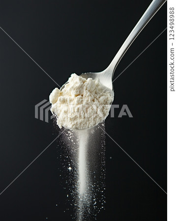 Protein powder and spoon 123498988