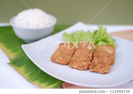 tempe goreng fried tempeh indonesian vegetarian food tempe goreng fried tempeh indonesian vegetarian food 123499730