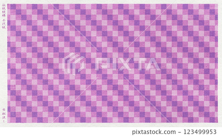 Chiyogami 紙以木刻印刷風格描繪傳統日本方格圖案 123499953