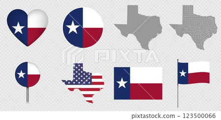 Texas State Flags and Maps Icon Pack. 123500066