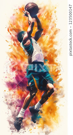 動態且色彩豐富的運動插圖 123500147