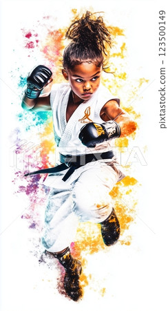 動態且色彩豐富的運動插圖 123500149