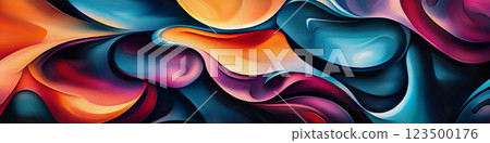 Abstract Modern Art with Overlapping Colorful Shapes 123500176