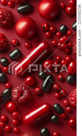 Single Red Capsule with Natural Elements Single Red Capsule with Natural Elements 123500256