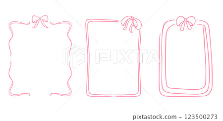 Frames with ribbon or bow doodle hand drawn for element, beauty, fashion and illustration Frames with ribbon or bow doodle hand drawn for element, beauty, fashion and illustration 123500273