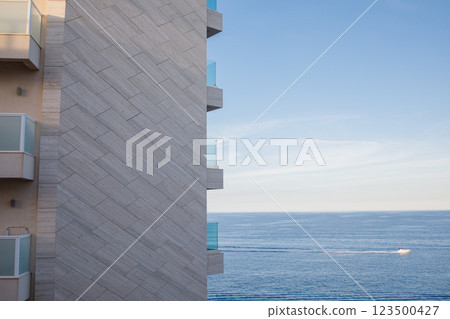 First line apartments house background 123500427