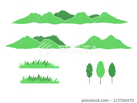 山脈和植物（手繪） 123500470