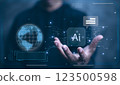 AI technology,  global internet connection, Chatgpt, chat with AI, artificial intelligence, future technology changes 123500598