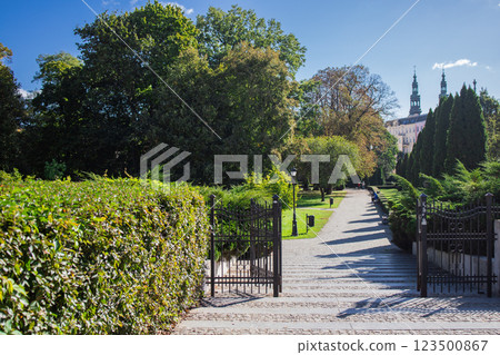 Frederic Chopin Park entrance in Poznan, Poland 123500867