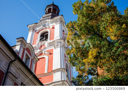 Tower in The Basilica of Our Lady of Perpetual Help in Poznan Fara Tower in The Basilica of Our Lady of Perpetual Help in Poznan Fara 123500869