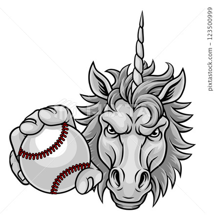 Unicorn Horse Baseball Softball Sports Team Mascot 123500999