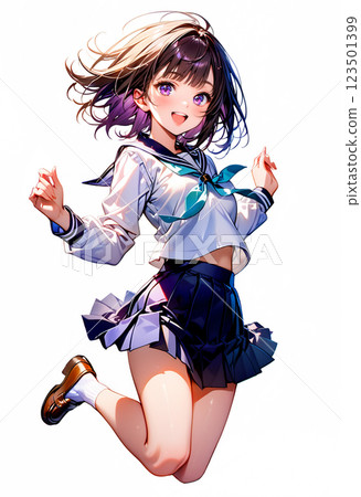 High school girls jumping for joy 123501399