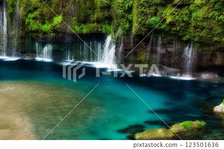 大川瀑布和青池 123501636