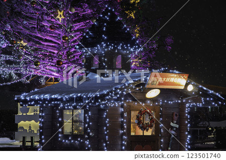 Christmas lights shining brightly 123501740