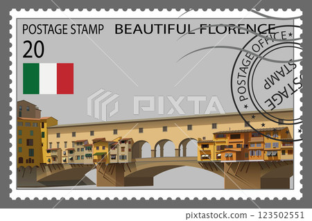 Postage stamp depicting Florence. Vector. Postage stamp depicting Florence. Vector. 123502551
